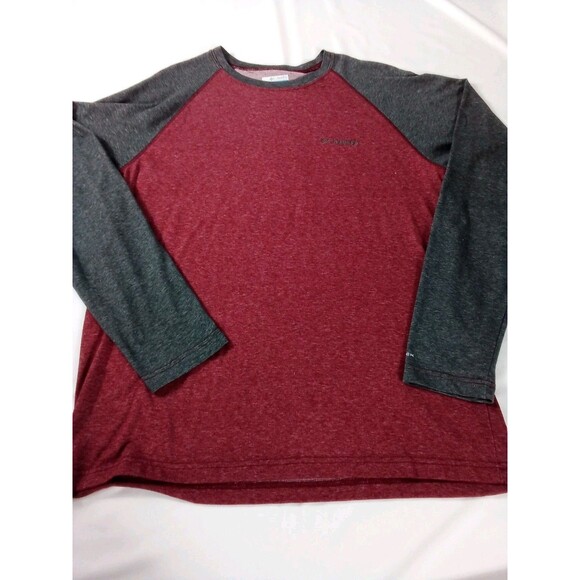 Men's Columbia 2 Tone‎ Burgundy Gray Long Sleeve  Size Large - Picture 1 of 9